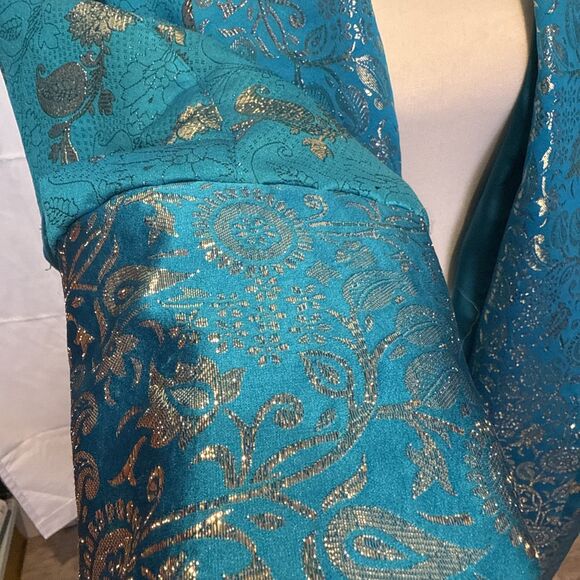 Vintage Victoria’s Secret Gold Label Brocade Jaquard Robe One Size Gold Metallic - Picture 6 of 13